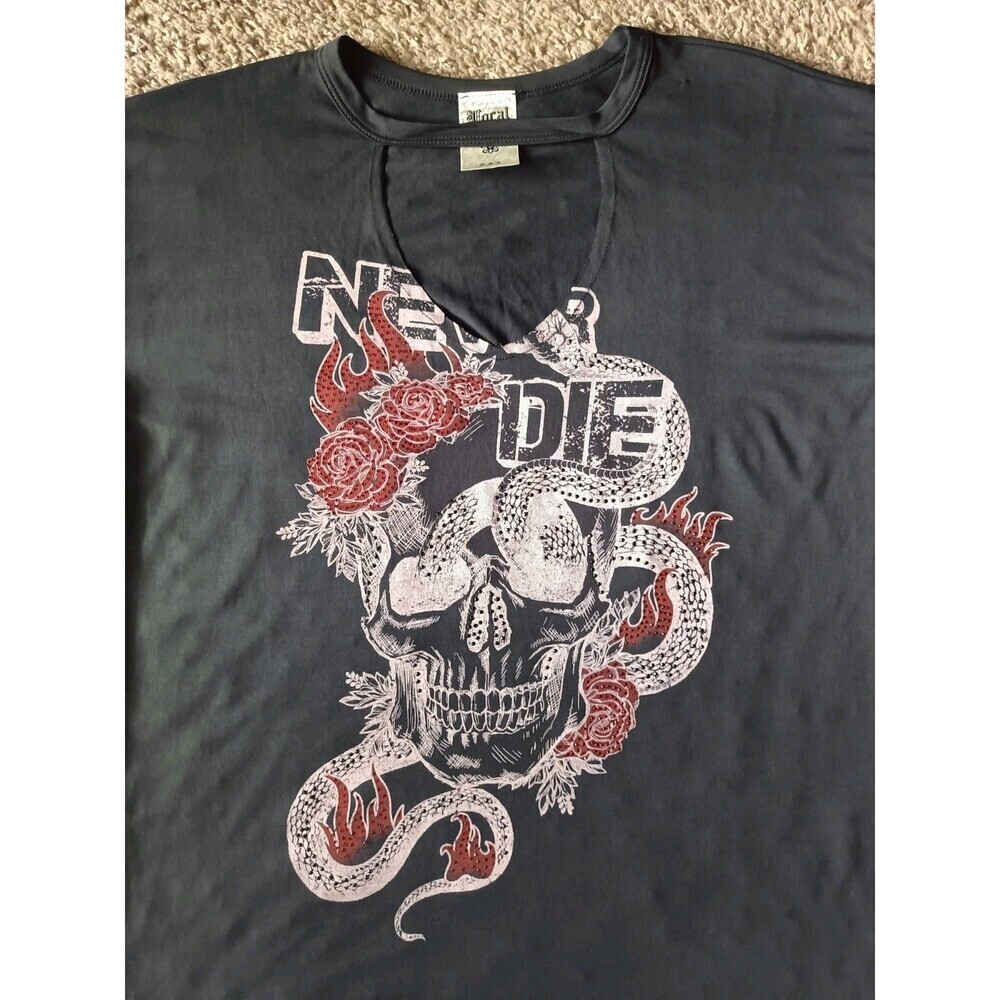 Vocal T-Shirt Women's Large Oversize Black Short Sleeve - Picture 2 of 6